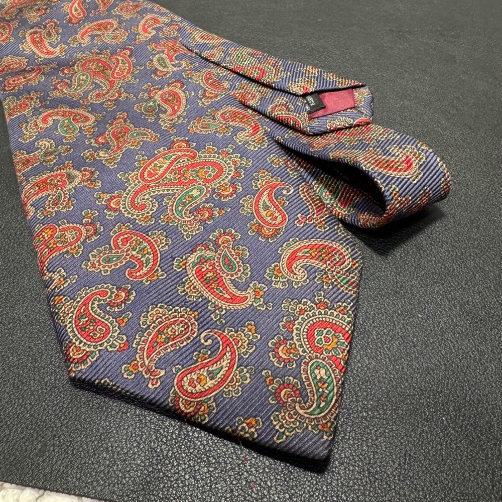Nordstrom Tie Blue Red Paisley Silk Repp Weave USA Professional Necktie Money